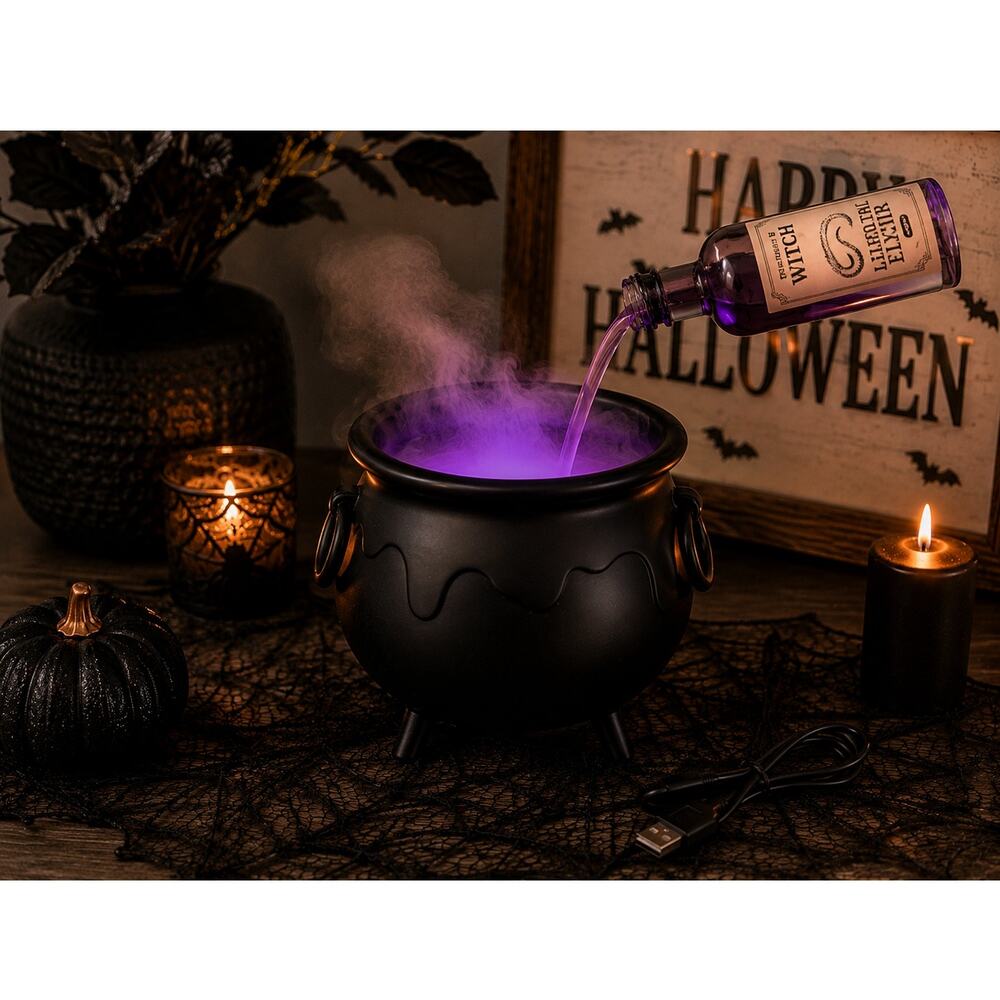 Viral Dollar Tree Misting Potion Cauldron Halloween Witch Decor